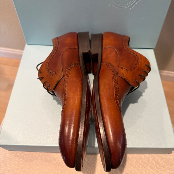 Magnanni Hampton Wingtip Oxfords Size 47 | New in Box | Cognac Spanish Leather - Picture 4 of 16